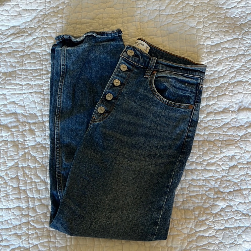 Abercrombie + Fitch ankle straight ultra high rise